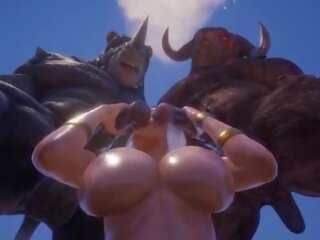 Monsters with Horse Dicks Fuck busty blonde &vert; Big phallus Monster &vert; 3D x rated film WildLife